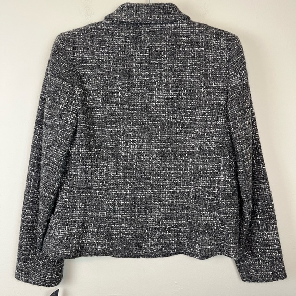 NWT Jones New York Signature Tweed Wool Blend Petite Zip Up Short Jacket 12P - Picture 2 of 14